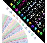 APOMOONS 630 trozos de estrellas de papel, tiras de papel para manualidades origami, estrellas para manualidades, estrellas de la suerte para regalos (22CM)