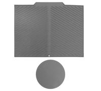 APOMOONS Alfombrilla Escurreplatos Silicona con 1 Alfombrilla Redonda para Fregadero, 42 X 31.5cm Plegable Bandeja Escurreplatos Alfombrillas de Silicona Resistente Cocina para Vajilla, Ollas, Tazas