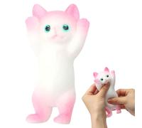 APOMOONS Fufu Squishy Gato Lindo Gato Taba Squish Rosa 13 x 7 cm Portátil Gato Squeeze Toy Pequeño Antiestrés Juguete para apretar Juguete Sensorial Juguete Regalo para Niños y Adultos