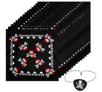 APOMOONS Juego de 15 Pañuelo Pirata Calavera Negra con 15pcs Cómodo Ojo Parche Pirata para Pirata Tema de la Fiesta de Halloween Favor de La Fiesta de Cumpleaños