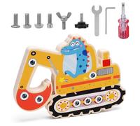 APOMOONS Juguetes Montessori, Juguetes Excavadora A Partir de 3 Años, Tablero de Tornillo, Juguete Educativos, Tablero de Tornillo Niños de Madera, Habilidades Motoras Regalos para Niños Niña Y Niño