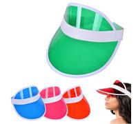 APOMOONS Visera Unisex, 4 Piezas 80's Visera en 4 Colores Neón, Visera Transparente para Golf, Tenis, Fiestas de Poker y Batear Bola.