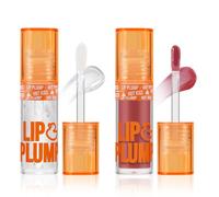 Apooliy 2pcs Lip Plumper Gloss,Aceite hidratante para labios,Bálsamo labial transparente coreanoAlta pigmentaciónBarra de labios de larga duración,No pegajoso
