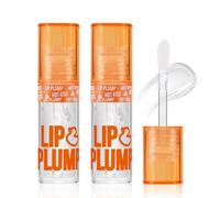 Apooliy 2pcs Lip Plumper Gloss,Aceite hidratante para labios,Bálsamo labial transparente coreanoAlta pigmentaciónBarra de labios de larga duración,No pegajoso