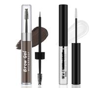 Apooliy 2Pzs Set de Gel Impermeable para Cejas,Gel líquido de alta pigmentación para cejas y pegamento transparente para cejas,Dar forma a las cejas naturales