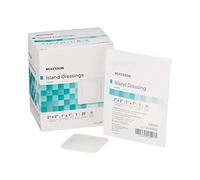 Apósito adhesivo de isla McKesson de 2 x 2 pulgadas de polipropileno/rayón cuadrado de 1 x 1 pulgada de almohadilla blanca estéril - 25/BX (MFN # 16-89022)