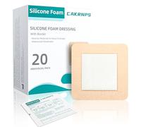 Apósito de espuma de silicona de 4 x 4 pulgadas, vendajes de silicona impermeables para heridas, almohadillas de espuma de 5 capas con borde adhesivo para úlceras por presión, eliminación sin dolor