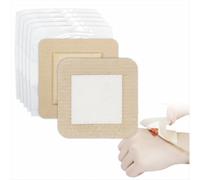 Apósito de espuma sacra para heridas, almohadilla adhesiva a presión para personas mayores postradas en cama, embalaje individual estéril, 3 piezas (cuadrado 3 x 3 pulgadas)