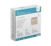 Apósito hidrocoloide VED, apósitos adhesivos impermeables extrafinos, vendajes transpirables para exudado leve, protección cutánea, cuidado de heridas superficiales, (10 x 10 cm (10 Pack))