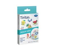 TIRITAS Aqua Kids: Apósitos aptos para contacto con agua; Con adhesivo hipoalergénico y diseños efecto tattoo perfectas para para niños. Dejan transpirar la piel; 2 tamaños; 12 unidades