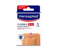 Hansaplast Flexible XXL Elastic Apósitos para heridas, Tiras impermeables y extraflexibles para cubrir heridas, Bloquean el 99% de bacterias, 5 apósitos, 9 cm x 6 cm