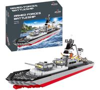 Apostrophe Games Navy Battleship Building Block Set (774 Pieces) Military Building Blocks