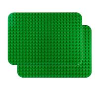 Apostrophe Games Placa Base de Bloques de Construcción para Bloques Grandes - 38,1 cm x 26,7 cm (2X Verde) Compatible con Las Principales Marcas, para Mayores de 3 años