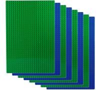 Apostrophe Games Placas Base de Bloques de Construcción Compatibles con Las Principales Marcas Placas Base Verdes de 19,2 cm x 28,8 cm (4X Verde y 4X Azul)