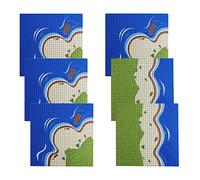 Apostrophe Games Placas Base de Bloques de Construcción de Islas Compatibles con Las Principales Marcas-Paquete de 6 Placas de Playa - 4 Esquinas y 2 Rectas