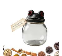 Apothecary Jar - Elegant Frog Design Glass Container, Bathroom Kitchen Counter Organizer, Versatile Storage For Candy Coffee Biscuits Sugar, Decorative Bottle Dispenser Holder For Home Decoration