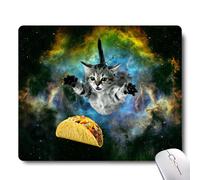 APOTTWAL Pad, lindario gato que vuela por el espacio de tacos galaxias espaciales almohadilla de ratn de ratn pap almohadilla de mouse de ratn si