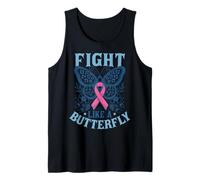 Apoya a sobreviviente de cáncer de Mama - Pink Fight Like A Butterfly Camiseta sin Mangas