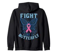 Apoya a sobreviviente de cáncer de Mama - Pink Fight Like A Butterfly Sudadera con Capucha