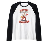 Apoya a tu Amante de los Libros Retro de la librería Local Camiseta Manga Raglan