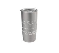 Apoya a tu asesinato local Cuervo Negro Cuervo Humor Gótico Vaso térmico de acero inoxidable de doble pared