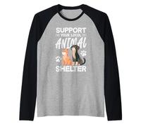 Apoya a tu crianza Local de Rescate de Refugio de Animales Camiseta Manga Raglan