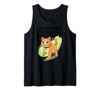 Apoya a tu Gato Naranja Kawaii del Mercado Nocturno Local Camiseta sin Mangas