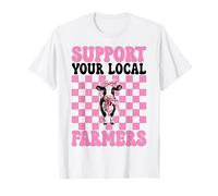 Apoya a tu Granjero lechero Local Vaca Granja lechera Chica Mamá Camiseta