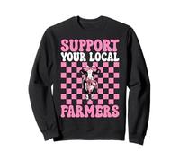Apoya a tu Granjero lechero Local Vaca Granja lechera Chica Mamá Sudadera