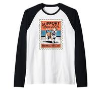 Apoya a tu Rescate Animal Local Adopta No compres Camiseta Manga Raglan