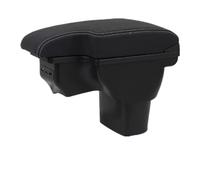 Apoya Brazos Coche Consola Para ESQ 2010-2019 Caja De Reposabrazos Accesorios Para Interior Coche Piezas Almacenamiento Reacondicionamiento USB(A leather white line)