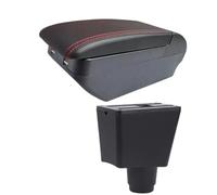 Apoya Brazos Coche Consola Reposabrazos Para Dacia Para Logan 2 Para Dokker Caja De Almacenamiento Para Interior Coche Accesorios Modernización(H Red line 4 USB)