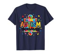 Apoya la Conciencia del Autismo Colorido Rompecabezas Pieza mamá papá niños Camiseta
