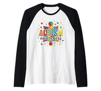 Apoya la Conciencia del Autismo Colorido Rompecabezas Pieza mamá papá niños Camiseta Manga Raglan