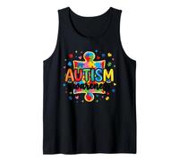 Apoya la Conciencia del Autismo Colorido Rompecabezas Pieza mamá papá niños Camiseta sin Mangas