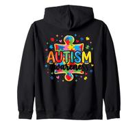 Apoya la Conciencia del Autismo Colorido Rompecabezas Pieza mamá papá niños Sudadera con Capucha
