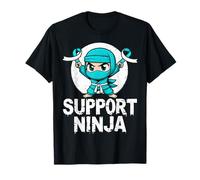 Apoya la Conciencia del cáncer Cervical con Cinta Verde Azulado Ninja Camiseta