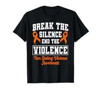 Apoya la Conciencia sobre la Violencia en el noviazgo Adolescente con Orange Ribbon Camiseta