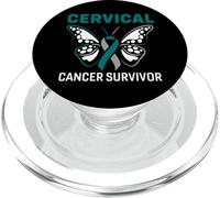 Apoya la Mariposa de concienciación sobre el cáncer de Cuello uterino PopSockets PopGrip para MagSafe