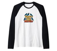 Apoya tu Asesinato Local de Cuervos Divertido gótico Halloween Camiseta Manga Raglan