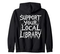 Apoya tu Disfraz de Halloween de Lectura Grunge de Biblioteca Local Sudadera con Capucha