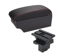 Apoyabrazos Caja Almacenamiento Detalles Interiores Caja De Almacenamiento De Reposabrazos Para Octavia Para MK2 Para Yeti 2005 2006 2008 2009 2010 2011 2012 2013(A1 Black red 7USB)