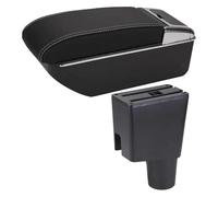 Apoyabrazos Caja Almacenamiento Para Corsa 2020 Reposabrazos Caja Elevada Doble Capa Central Almacenaje Contenido Cenicero Accesorios Reposabrazos Central Consola(B White Line No Usb)