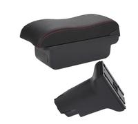 Apoyabrazos Caja Para Fiat 500 CRONOS Accesorios Específicos Reposabrazos Mejora Altura Espacio Almacenamiento Central Interior Central Ajustable Reposabrazos(C Black red NO USB)