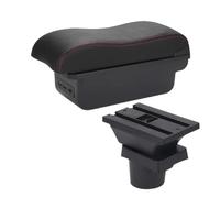 Apoyabrazos Caja Para Skoda Para Citigo Para VW UP Para Seat Mii Reposabrazos Caja Accesorios Almacenamiento Auto Piezas Reequipamiento Central Ajustable Reposabrazos(B Black red 3USB)