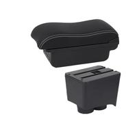 Apoyabrazos Caja Para VW Para Polo 9N 3 Mk4 2002-2009 Reposabrazos Accesorios De Almacenamiento Para El Interior Del Coche Central Ajustable Reposabrazos(B white line 3USB 1)