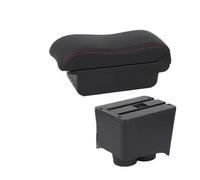 Apoyabrazos Caja Para VW Para Polo 9N 3 Mk4 2002-2009 Reposabrazos Accesorios De Almacenamiento Para El Interior Del Coche Central Ajustable Reposabrazos(B red line 3USB 1)