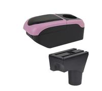 Apoyabrazos Ccoche Para Nissan Para March Para Micra Para K13 2010-2023 Reposabrazos Caja De Almacenamiento, Piezas De Actualización(S1 black-pink 6USB)