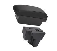 Apoyabrazos Central Accesorio De Almacenamiento para Reposabrazos De Coche Compatible para KIA para STONIC para Rio para LX para Cerato para Sudamérica Reposabrazos(C1 Black Red NO USB)