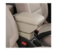 Apoyabrazos Central Para Skoda Para Yeti Para Octavia Mk2 Para A5 Consola Central Almacenamiento Contenido Tienda Con Portavasos Cenicero Interfaz USB(Double USB Beige)